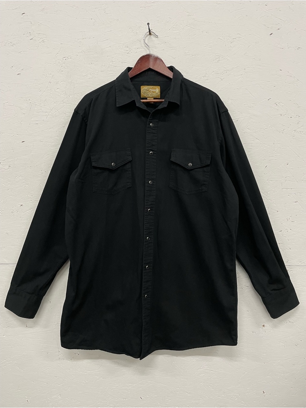 Vintage MWG Black Western Snap-Button Collared Shirt, Size XLT